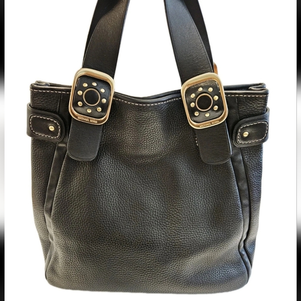 Vintage Michael Kors Black Leather Hobo Tote Bag EUC - Picture 9 of 15